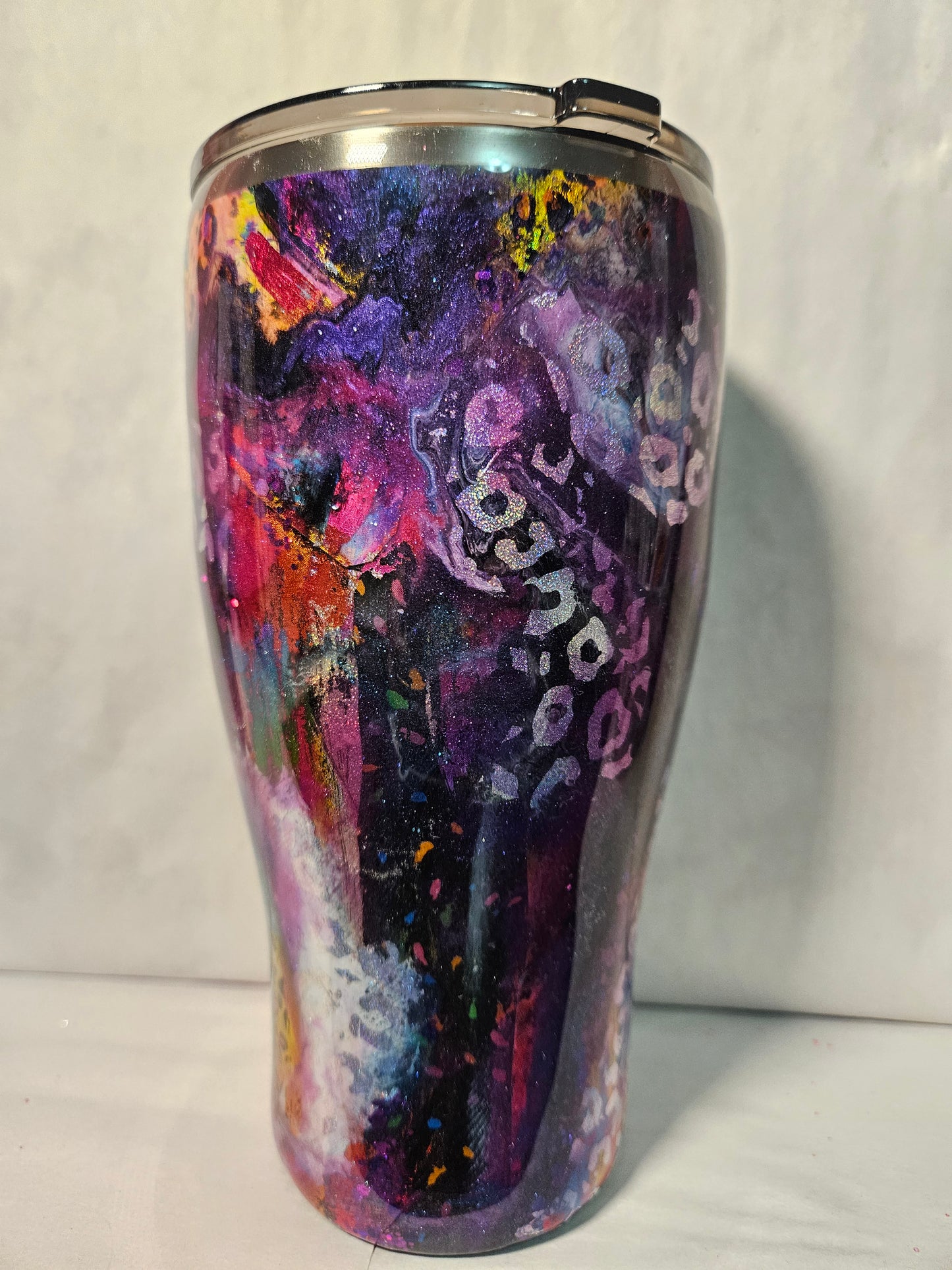30 oz. Modern Curve Purple and Cheetah print Tumbler