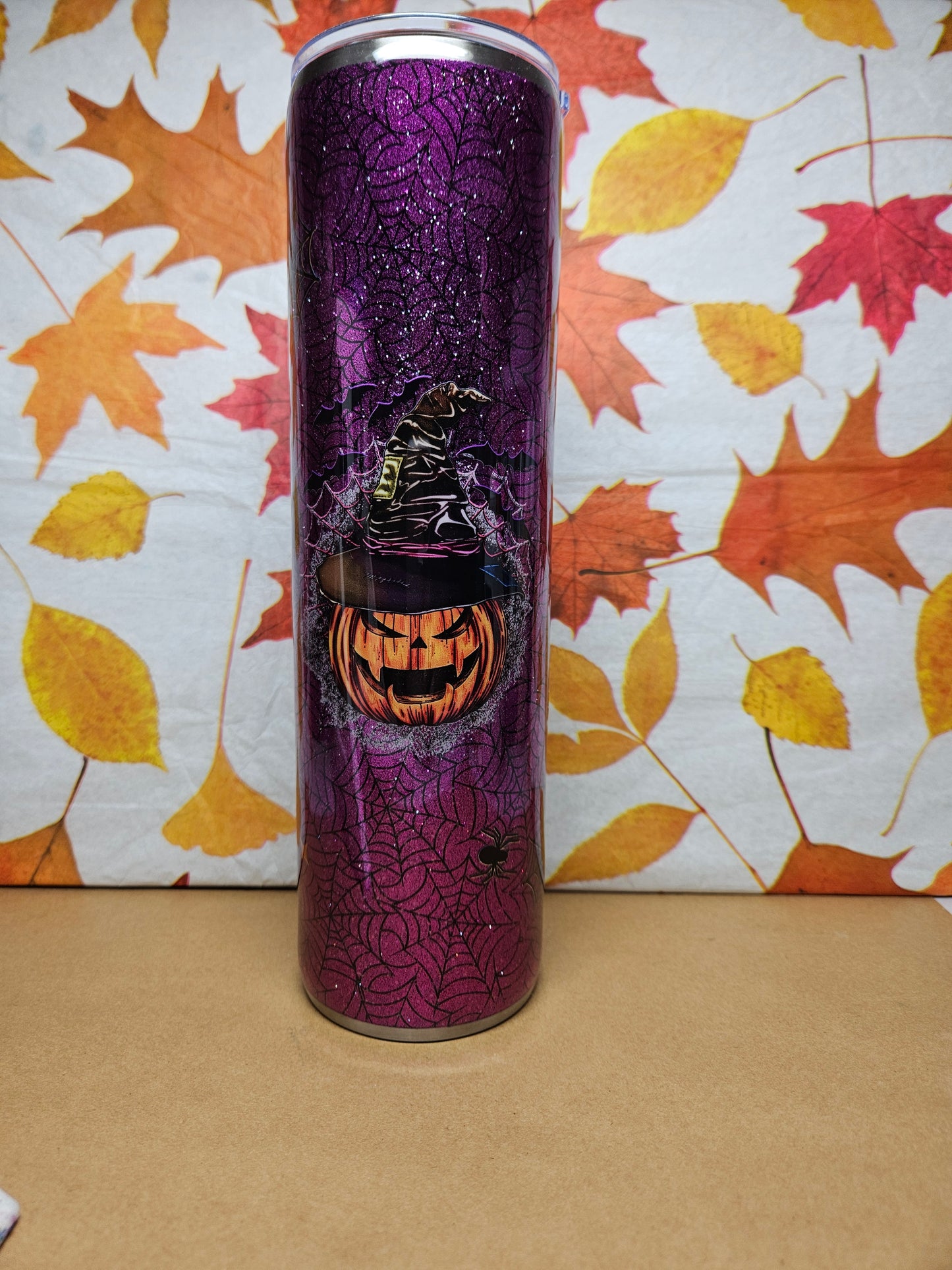 32 oz Tipsy Magnolia Purple Glitter Base Halloween Tumbler