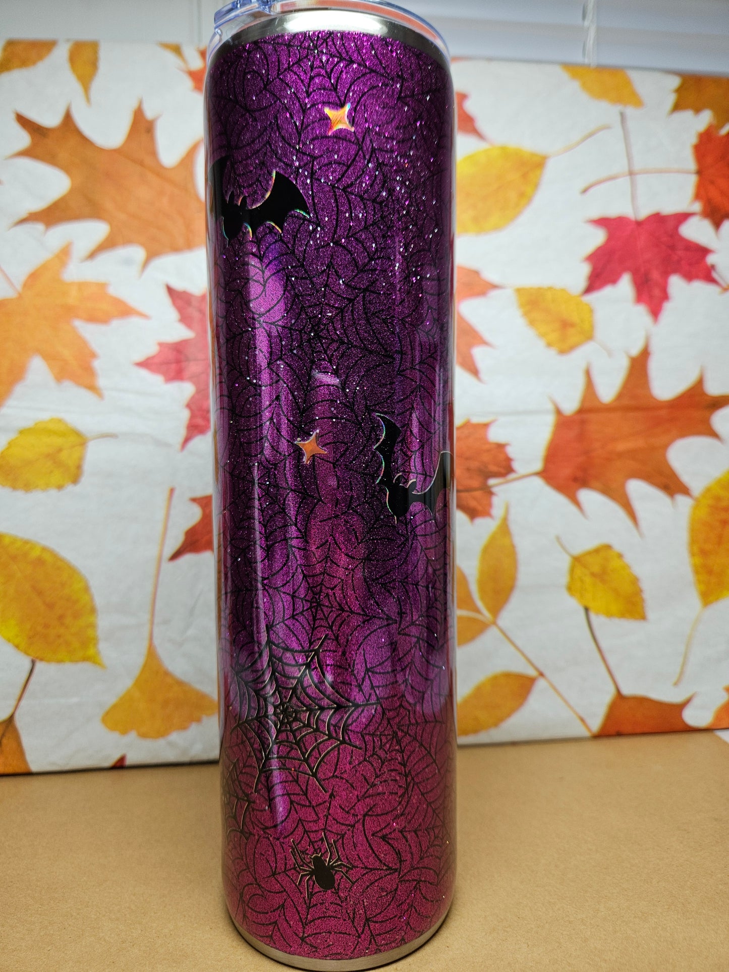 32 oz Tipsy Magnolia Purple Glitter Base Halloween Tumbler