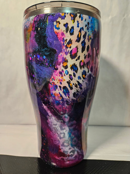 30 oz. Modern Curve Purple and Cheetah print Tumbler